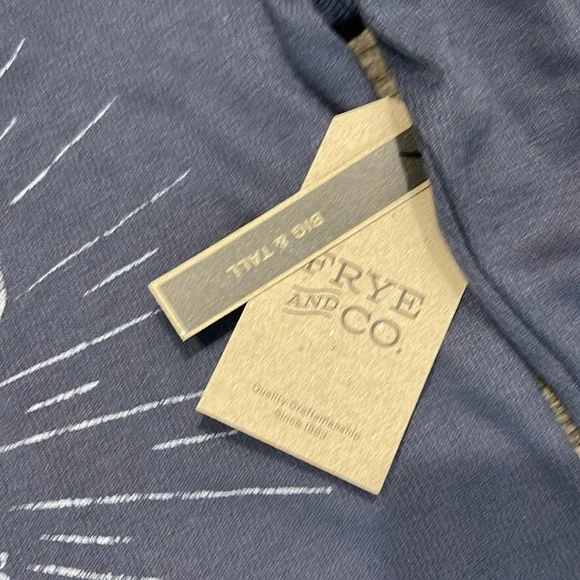 NWT FRYE AND CO. Mens Tall Navy Graphic Long Sleeve Thermal Tee - Picture 2 of 6